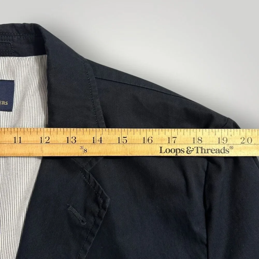 BROOKS BROTHERS Mens Blazer Unconstructured Jacket Sport Coat XL 46R Navy Cotton